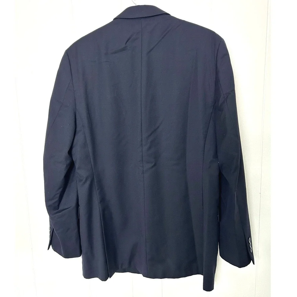 Calvin Klein Blazer Mens 40R Navy Blue Wool Two Button Suit Jacket Professional